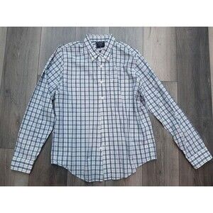 Abercrombie & Fitch Shirt Mens XL Casual Button Up White/blue Long Sleeve
